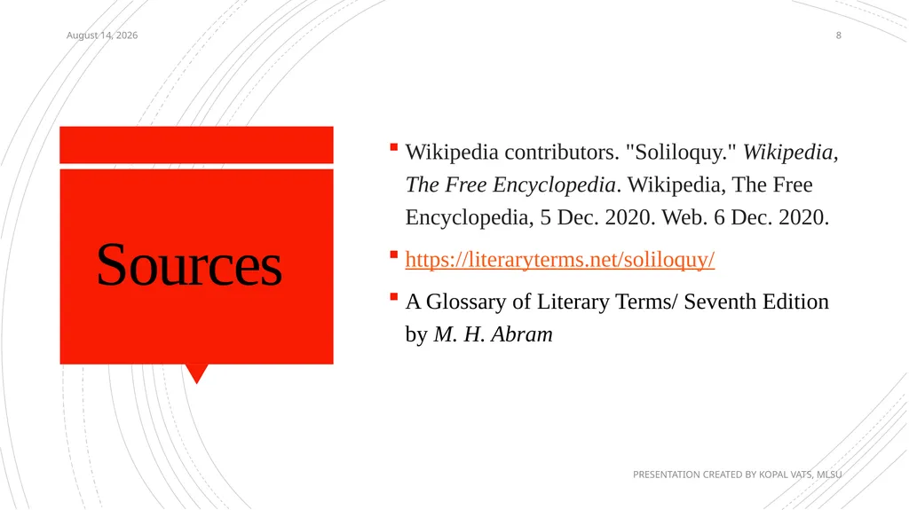 Soliloquy & Dramatic Monologue 7 December 2020 - slide 8 of 9