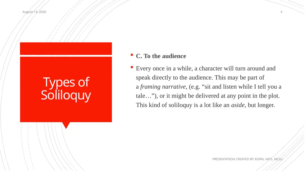 Soliloquy & Dramatic Monologue 7 December 2020 - slide 4 of 9