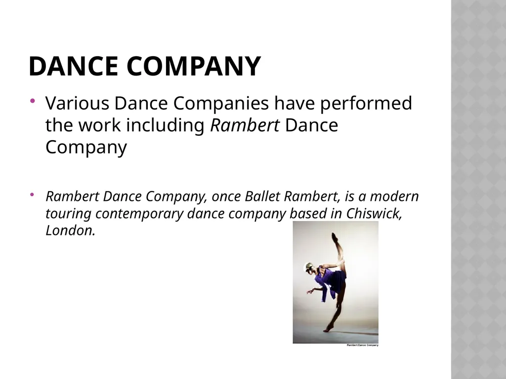 Swansong Fact Sheet Choreographer Christopher - slide 3 of 32