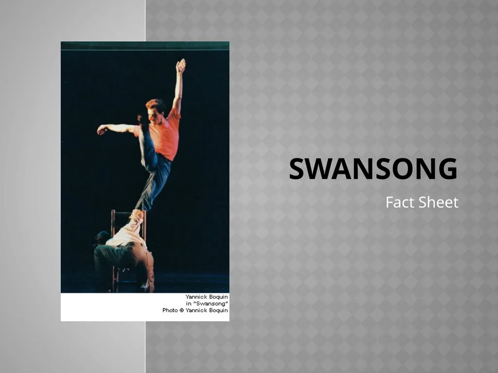 Swansong Fact Sheet Choreographer Christopher - slide 1 of 32