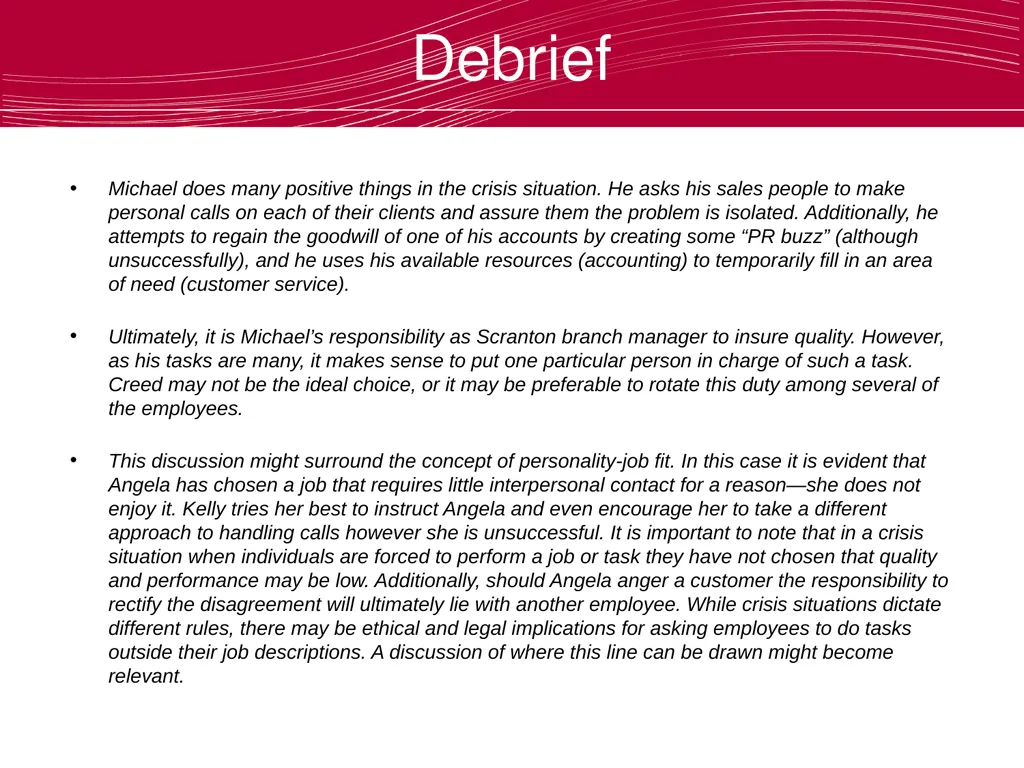 Using The Office to Teach Business Ethics Robert - slide 29 of 35