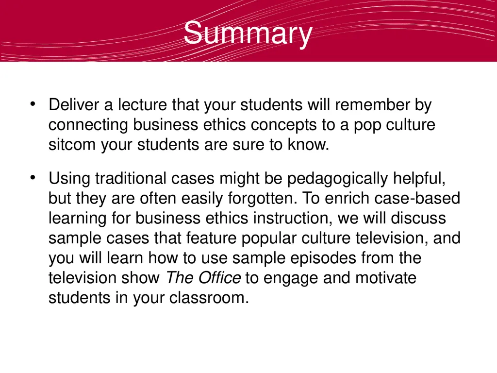 Using The Office to Teach Business Ethics Robert - slide 2 of 35