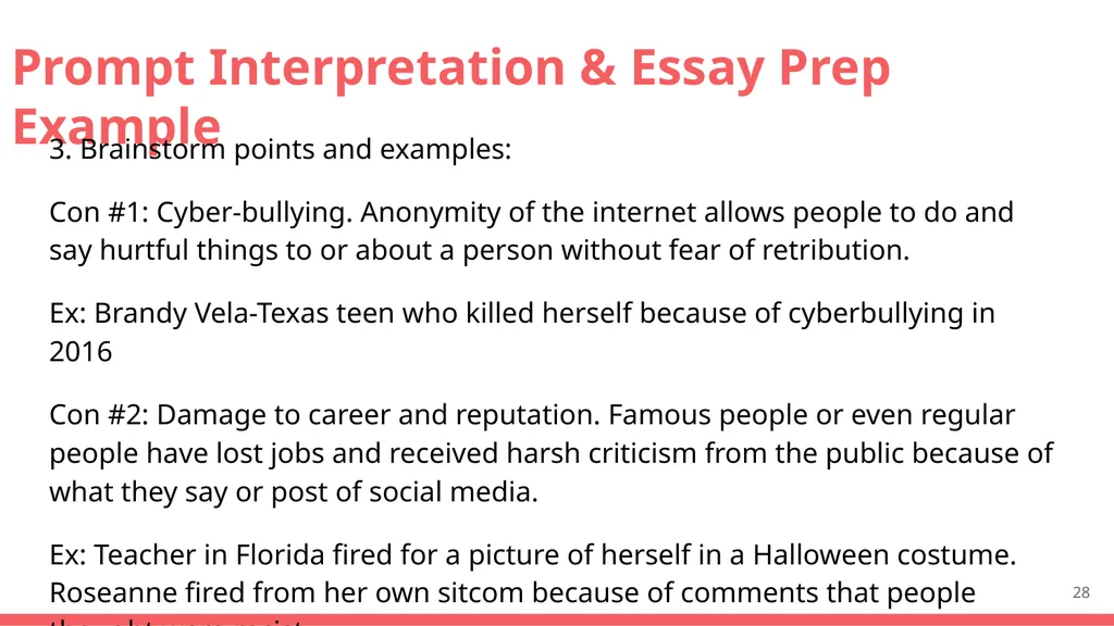 Core Course Knowledge Lesson 5 The Prompts From: - slide 28 of 31