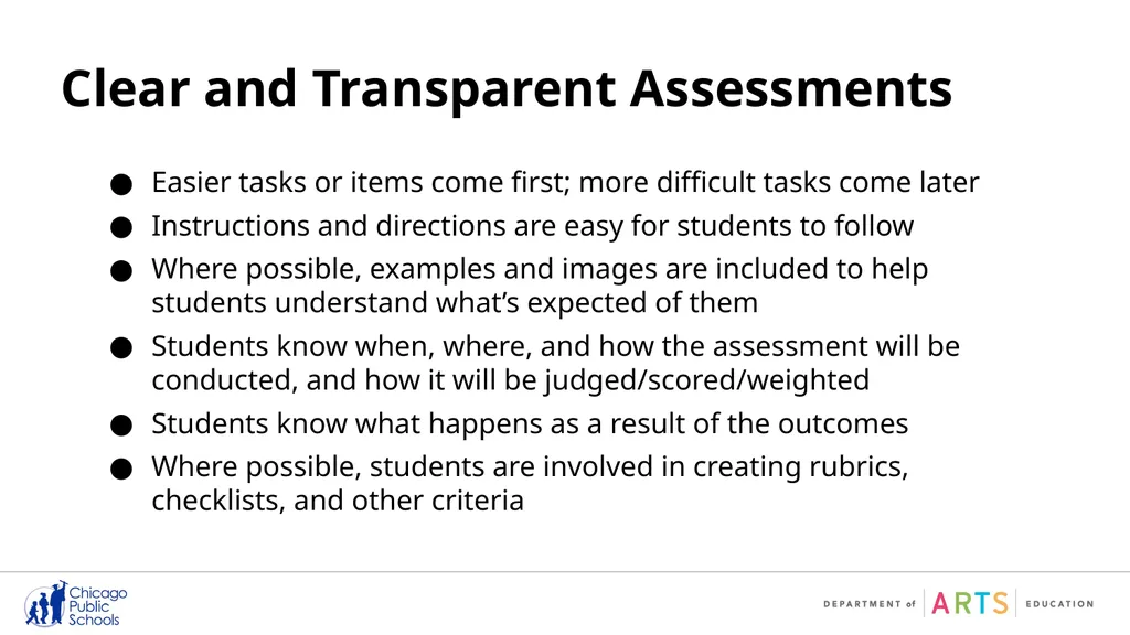 Quality Arts Assessments: A Closer Look When done - slide 21 of 23