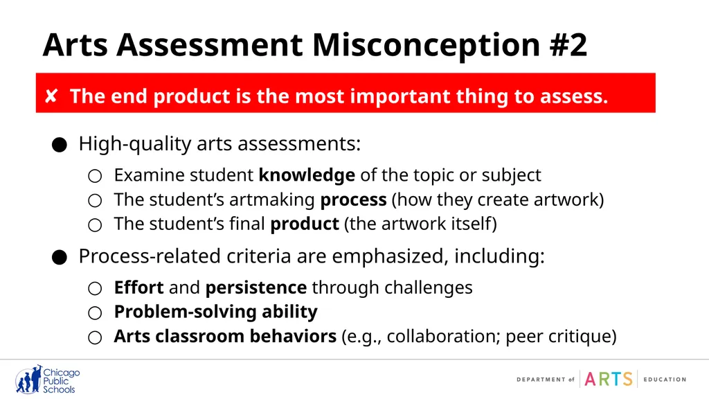 Quality Arts Assessments: A Closer Look When done - slide 4 of 23