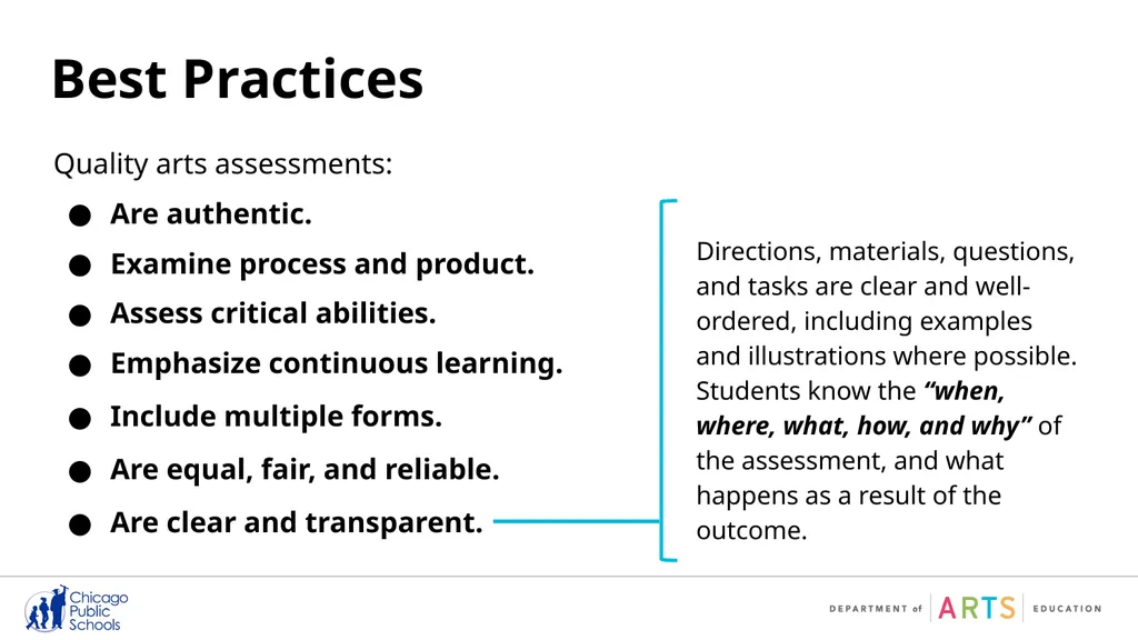 Quality Arts Assessments: A Closer Look When done - slide 20 of 23