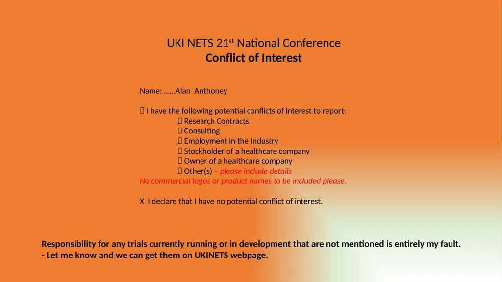 “Clinical Trials Overview” Dr Alan Anthoney (St - slide 2 of 15