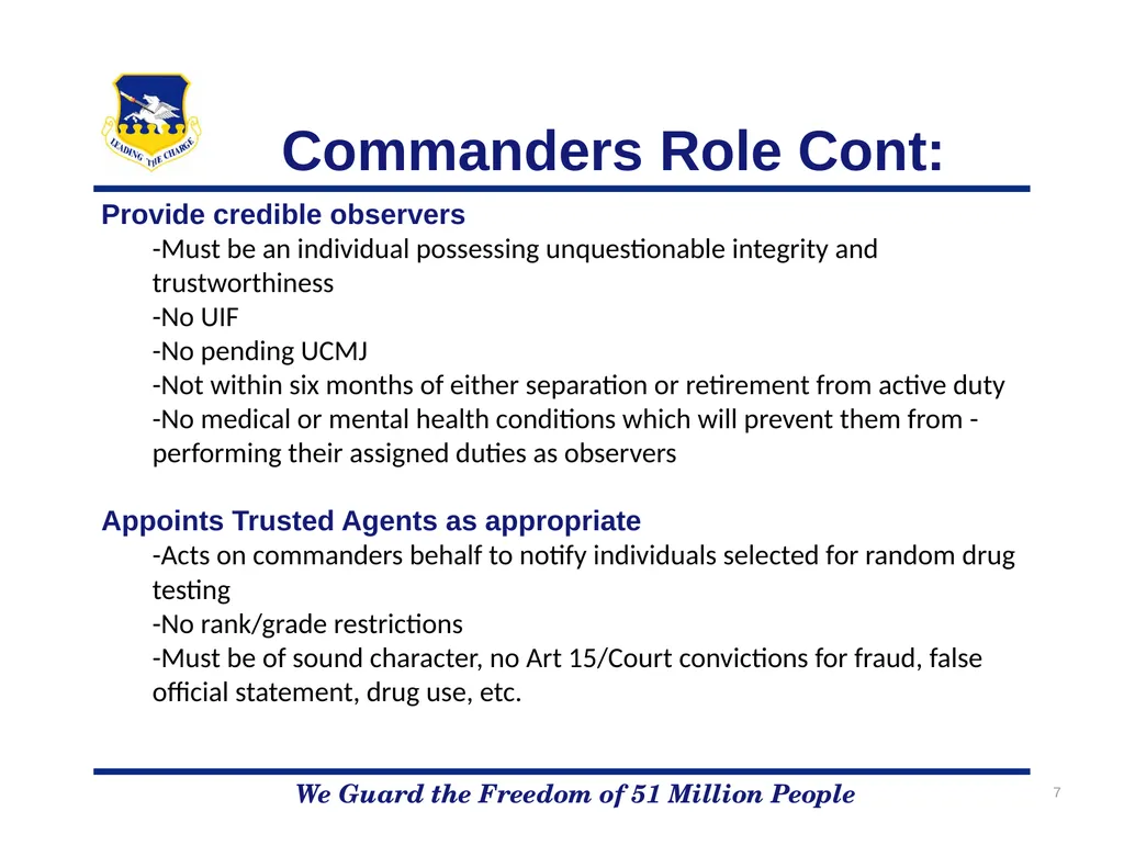 51FW/CVD Drug Demand Reduction Program We Guard - slide 7 of 14