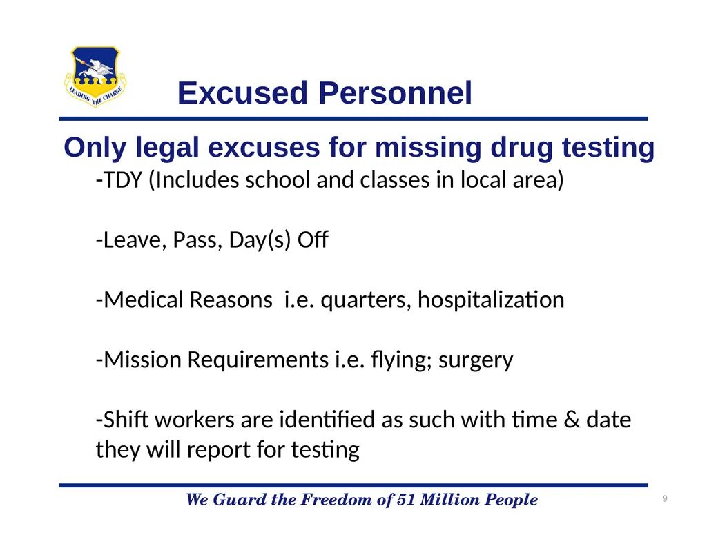 51FW/CVD Drug Demand Reduction Program We Guard - slide 9 of 14