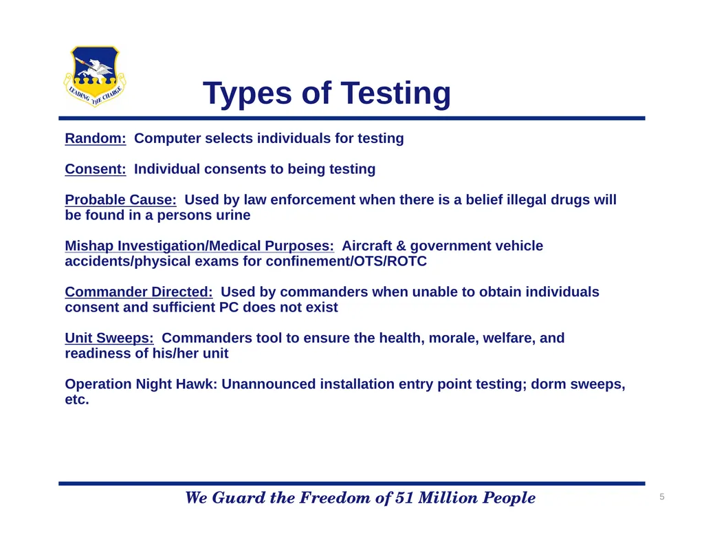 51FW/CVD Drug Demand Reduction Program We Guard - slide 5 of 14