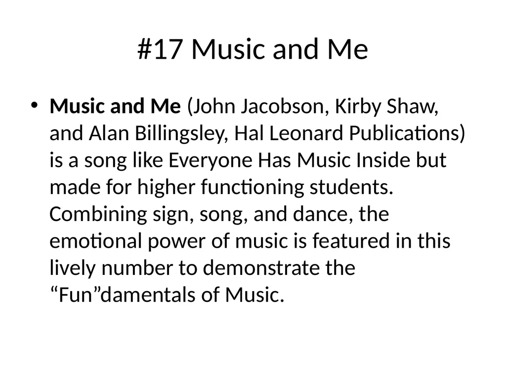 GIFTED WITH DISABILITIES: TEACHING MUSIC TO - slide 62 of 66