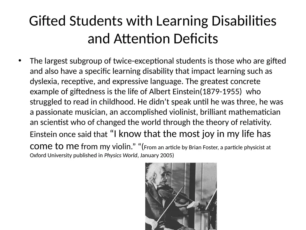 GIFTED WITH DISABILITIES: TEACHING MUSIC TO - slide 10 of 66