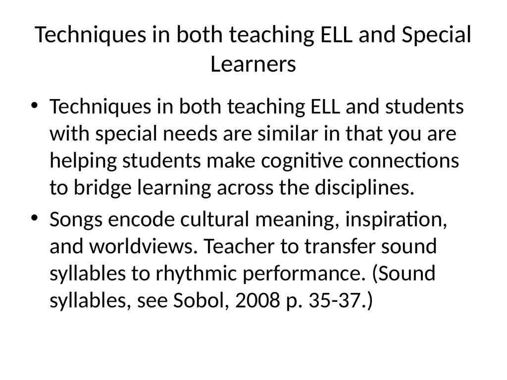 GIFTED WITH DISABILITIES: TEACHING MUSIC TO - slide 44 of 66