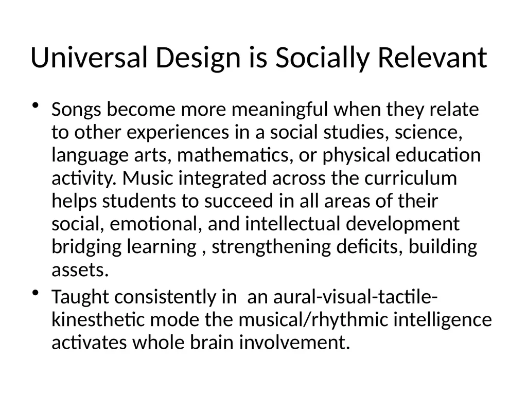 GIFTED WITH DISABILITIES: TEACHING MUSIC TO - slide 20 of 66