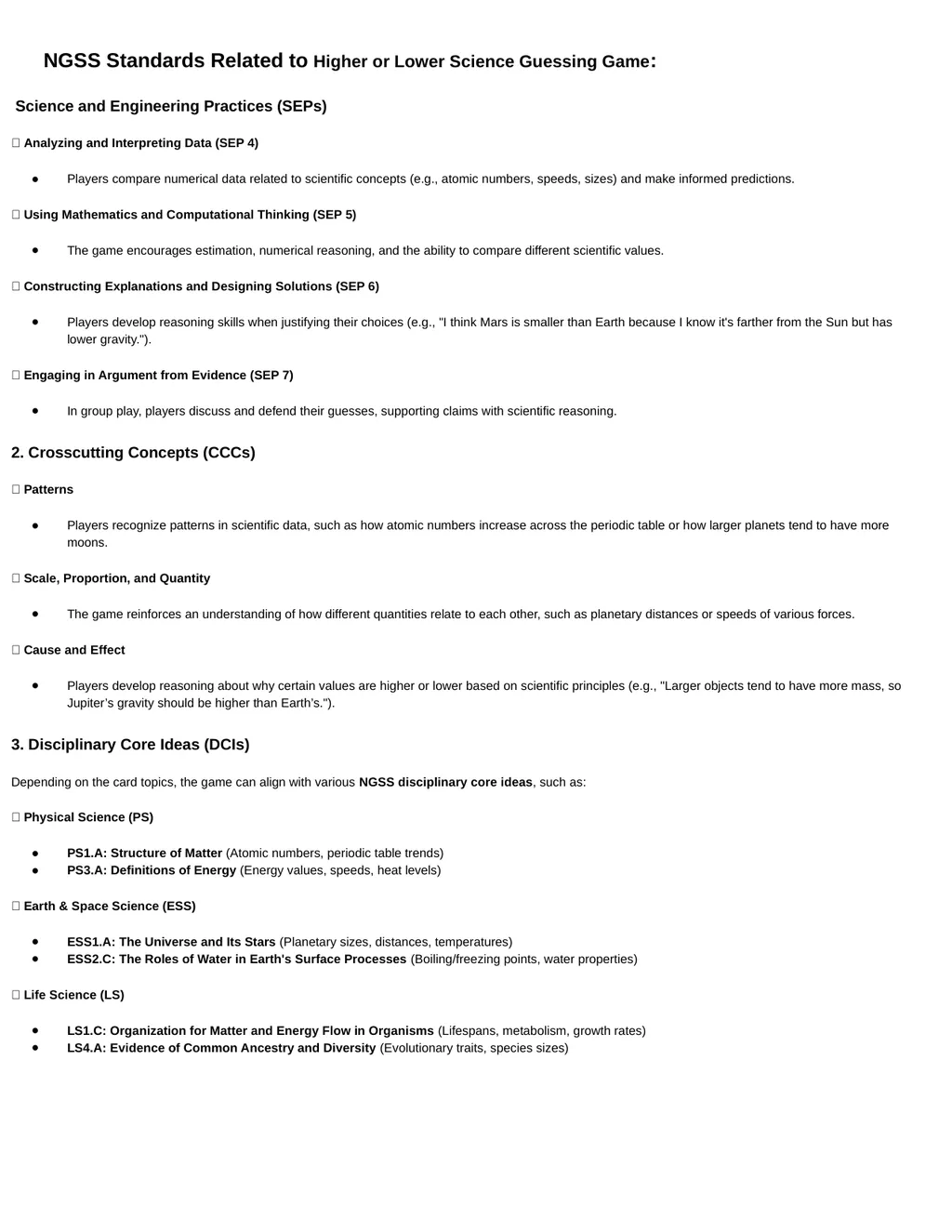 Higher or Lower Science Guessing Overview: Higher - slide 3 of 4