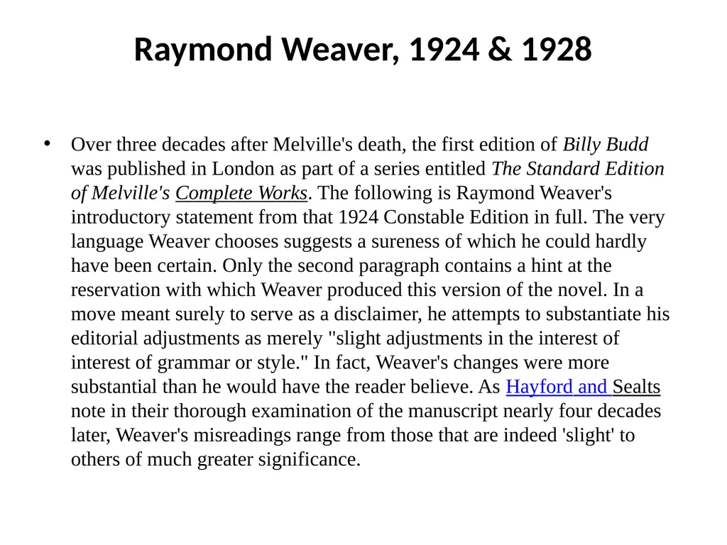 Billy Budd, Sailor (Foretopman) An Introduction ". - slide 3 of 26