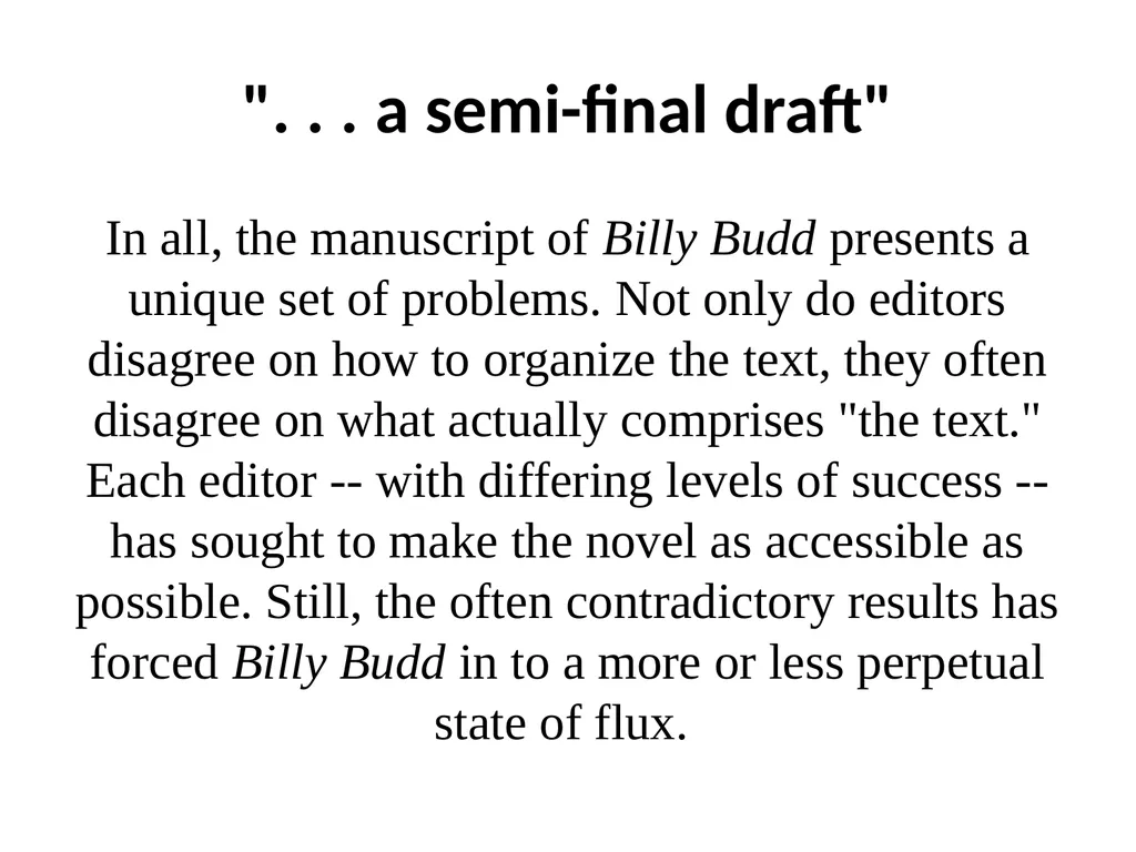 Billy Budd, Sailor (Foretopman) An Introduction ". - slide 2 of 26
