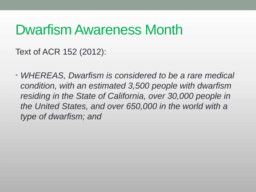 Dwarfism Awareness Month Dwarfism Awareness Month - slide 20 of 34
