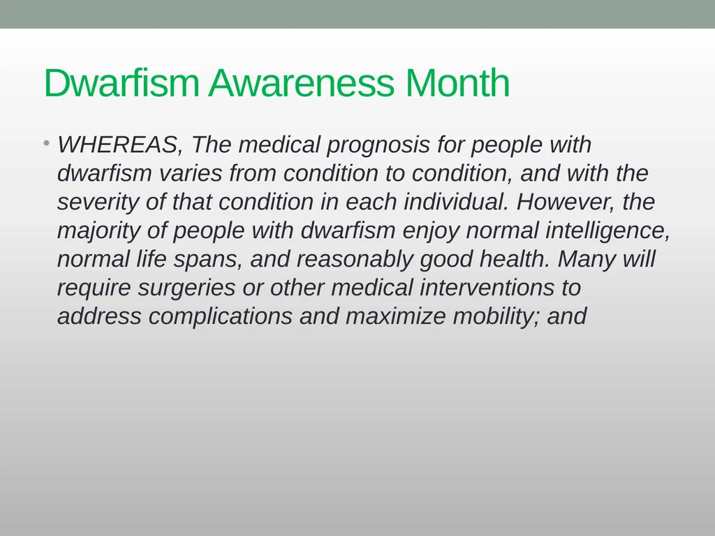 Dwarfism Awareness Month Dwarfism Awareness Month - slide 24 of 34