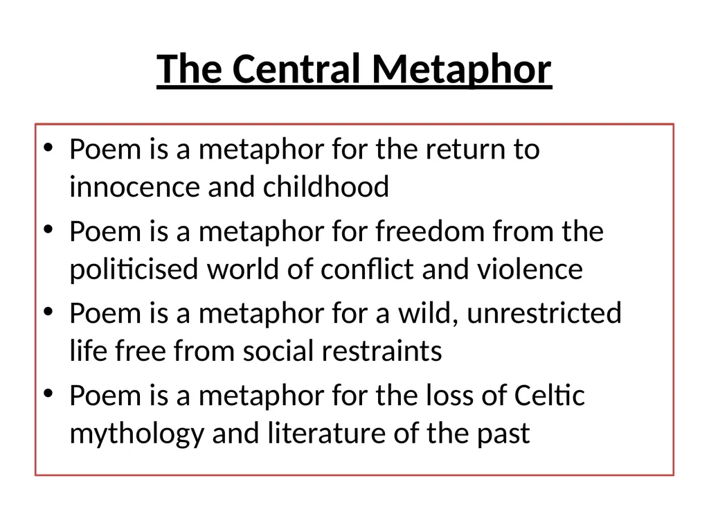 ‘The Stolen Child’ LO: To explore the central - slide 13 of 15