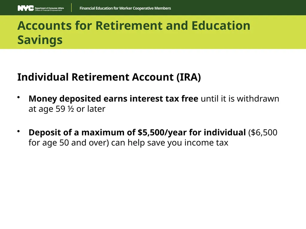 Financial Education for Worker Cooperative Members - slide 28 of 35