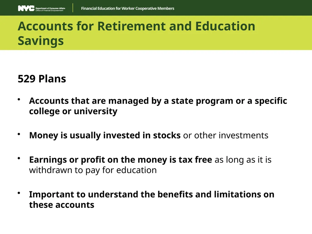 Financial Education for Worker Cooperative Members - slide 29 of 35
