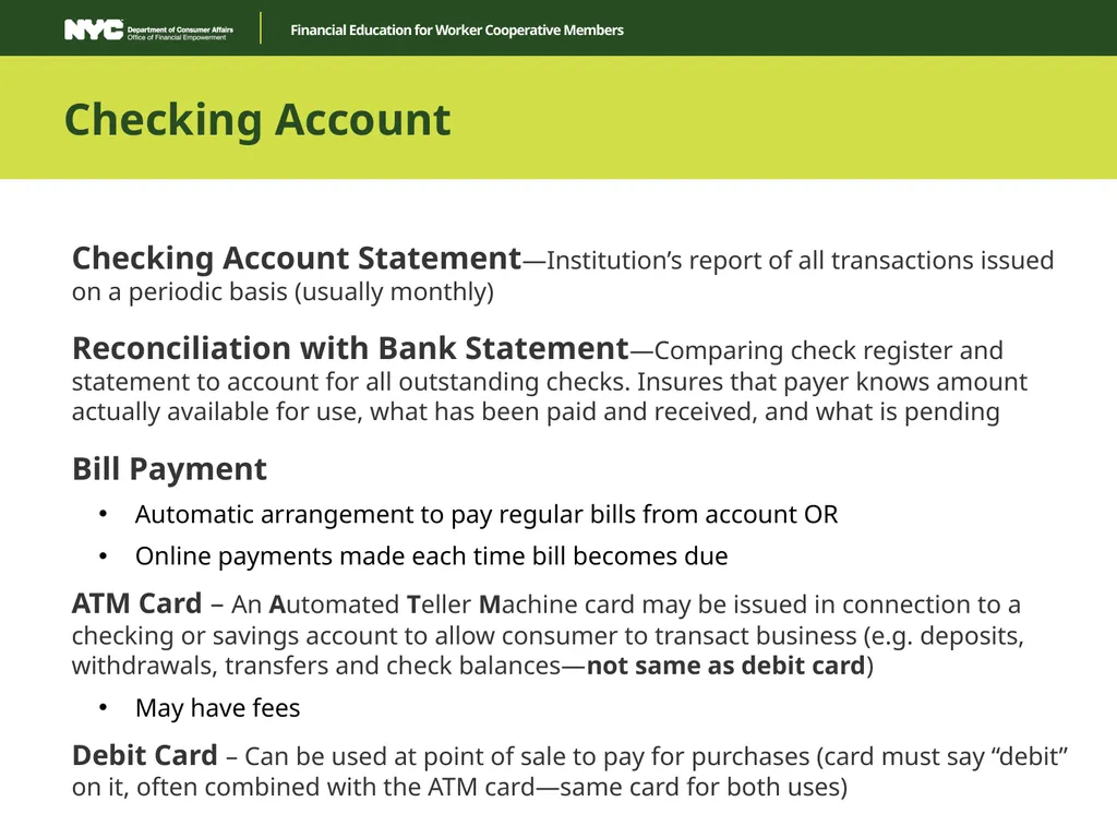 Financial Education for Worker Cooperative Members - slide 12 of 35