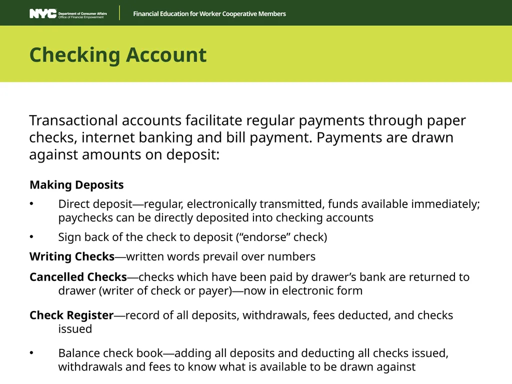 Financial Education for Worker Cooperative Members - slide 11 of 35