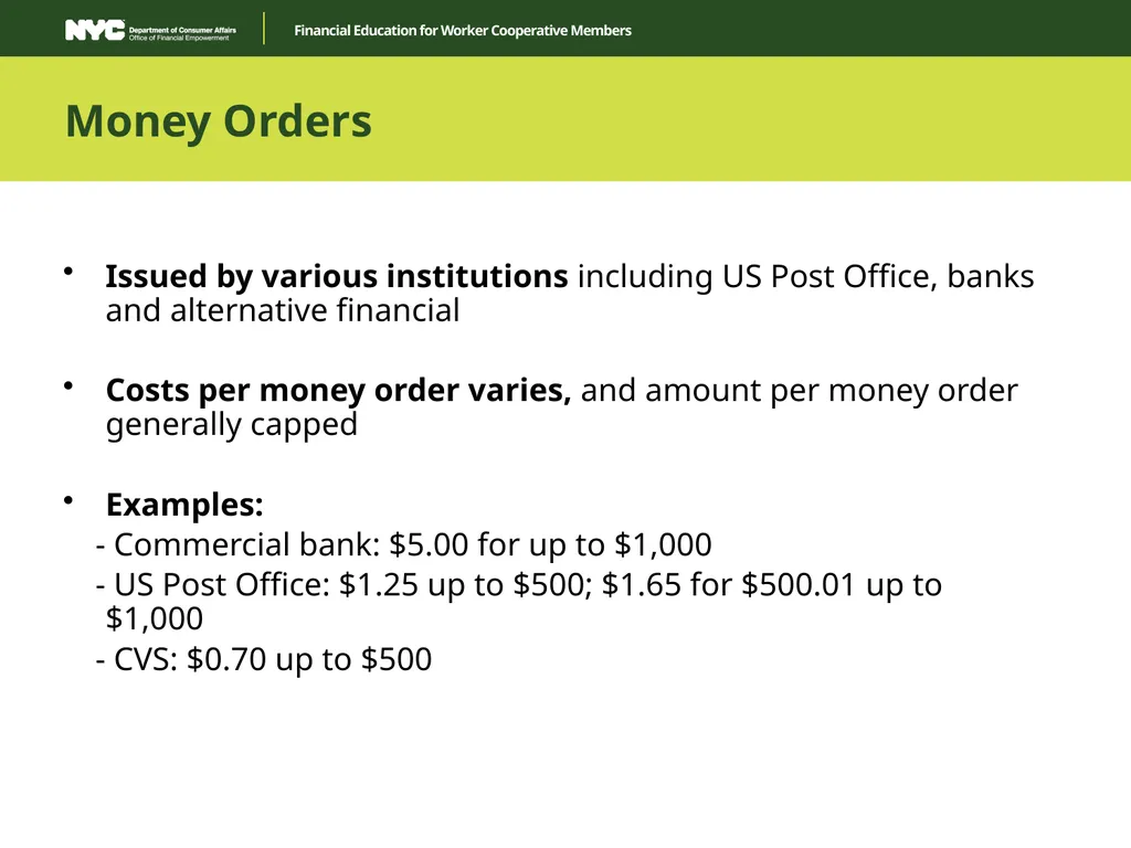 Financial Education for Worker Cooperative Members - slide 33 of 35