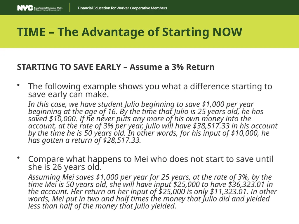 Financial Education for Worker Cooperative Members - slide 23 of 35