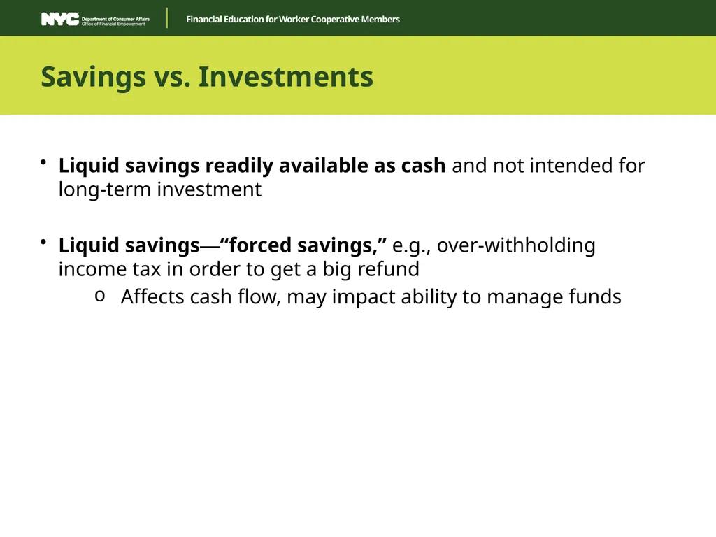 Financial Education for Worker Cooperative Members - slide 22 of 35