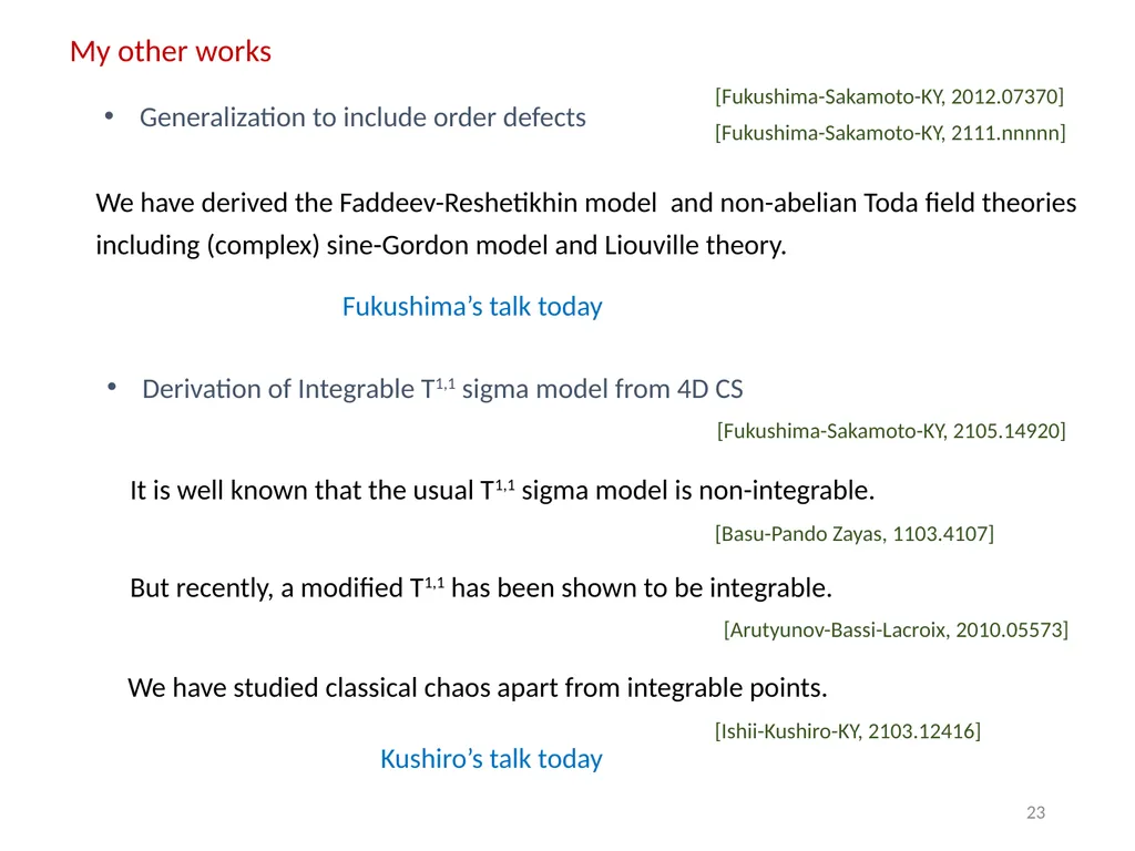 East Asia Joint Symposium on Fields and Strings - slide 23 of 28
