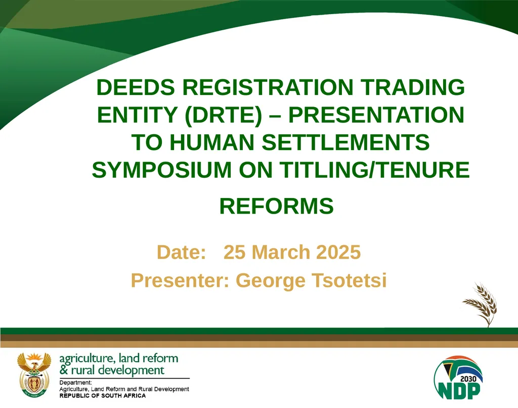 Date: 25 March 2025 Presenter: George Tsotetsi - slide 1 of 34