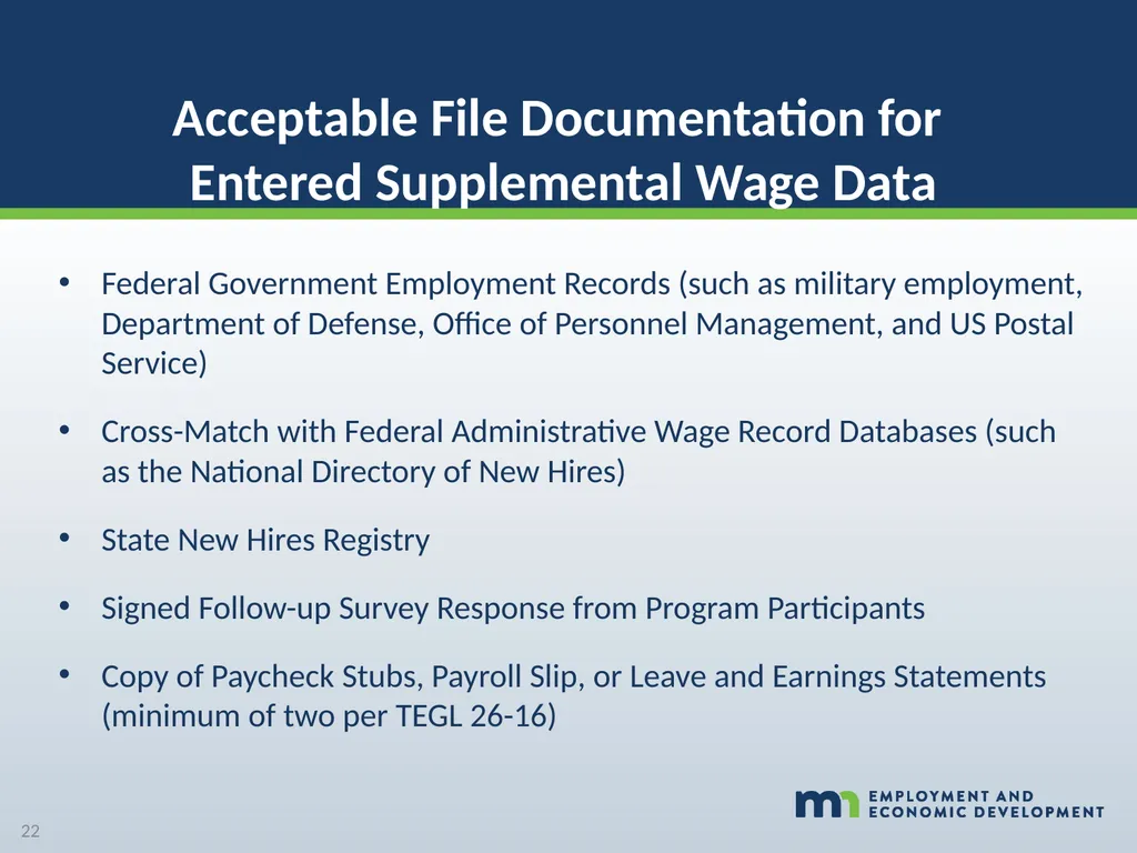 WORKFORCE ONE (WF1) Performance Walk-through WIOA - slide 22 of 42