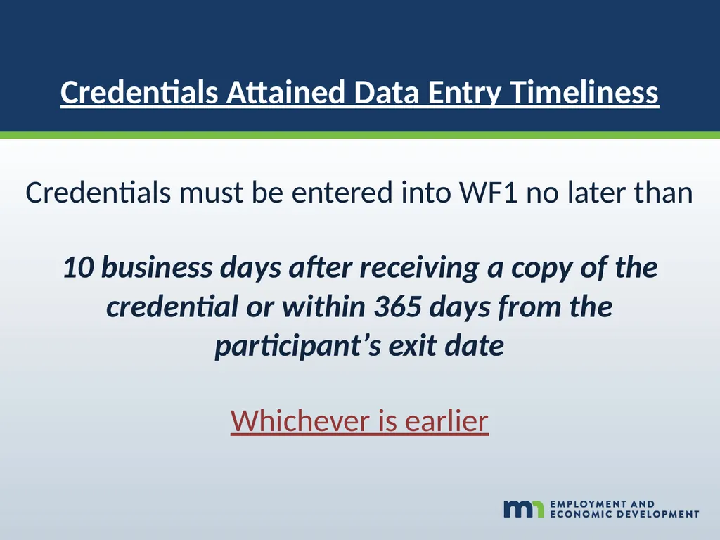 WORKFORCE ONE (WF1) Performance Walk-through WIOA - slide 14 of 42