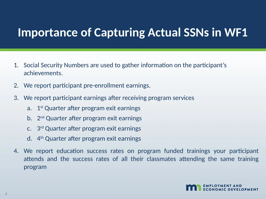 WORKFORCE ONE (WF1) Performance Walk-through WIOA - slide 4 of 42
