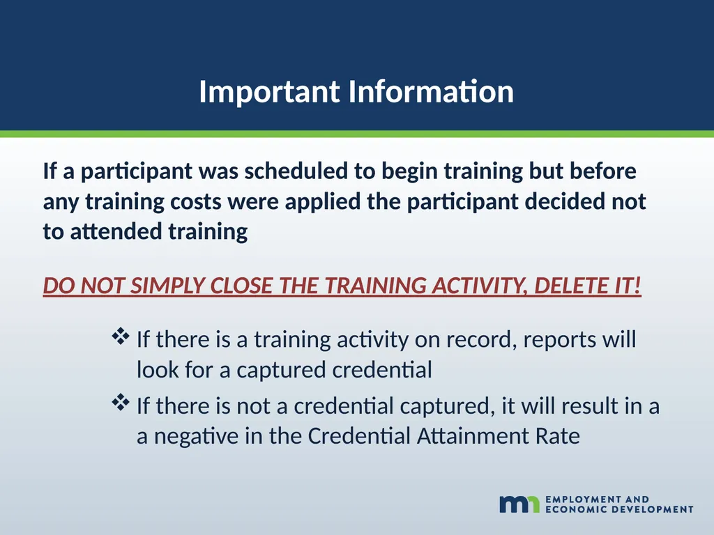 WORKFORCE ONE (WF1) Performance Walk-through WIOA - slide 12 of 42