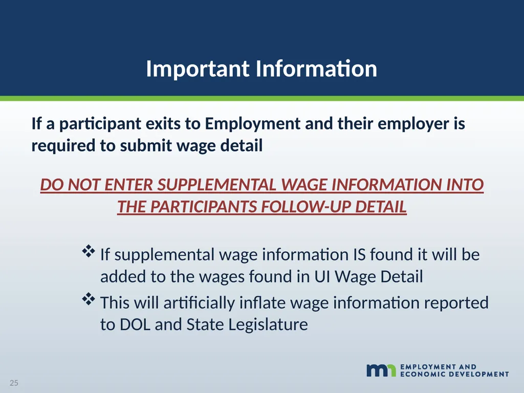 WORKFORCE ONE (WF1) Performance Walk-through WIOA - slide 25 of 42