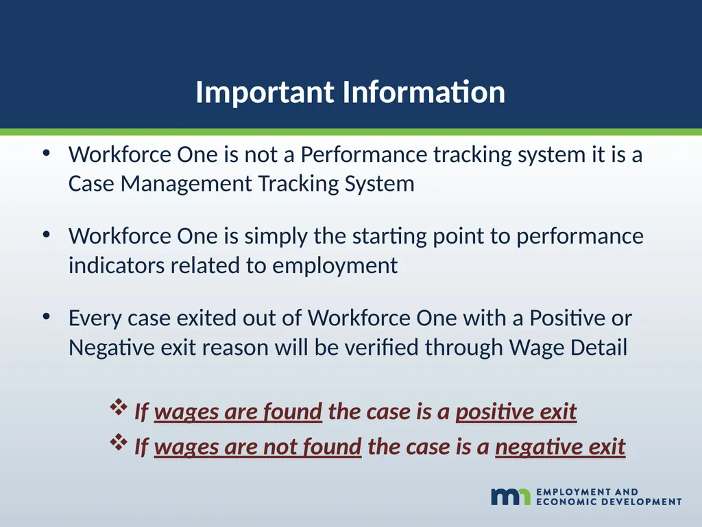 WORKFORCE ONE (WF1) Performance Walk-through WIOA - slide 26 of 42