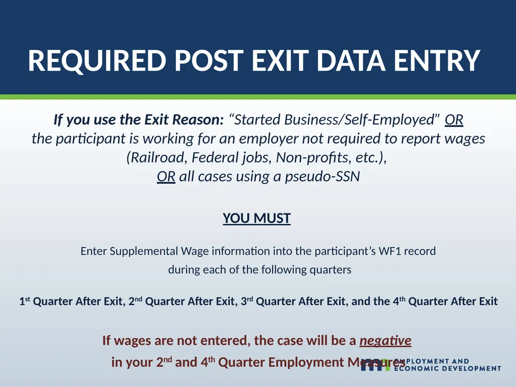 WORKFORCE ONE (WF1) Performance Walk-through WIOA - slide 21 of 42