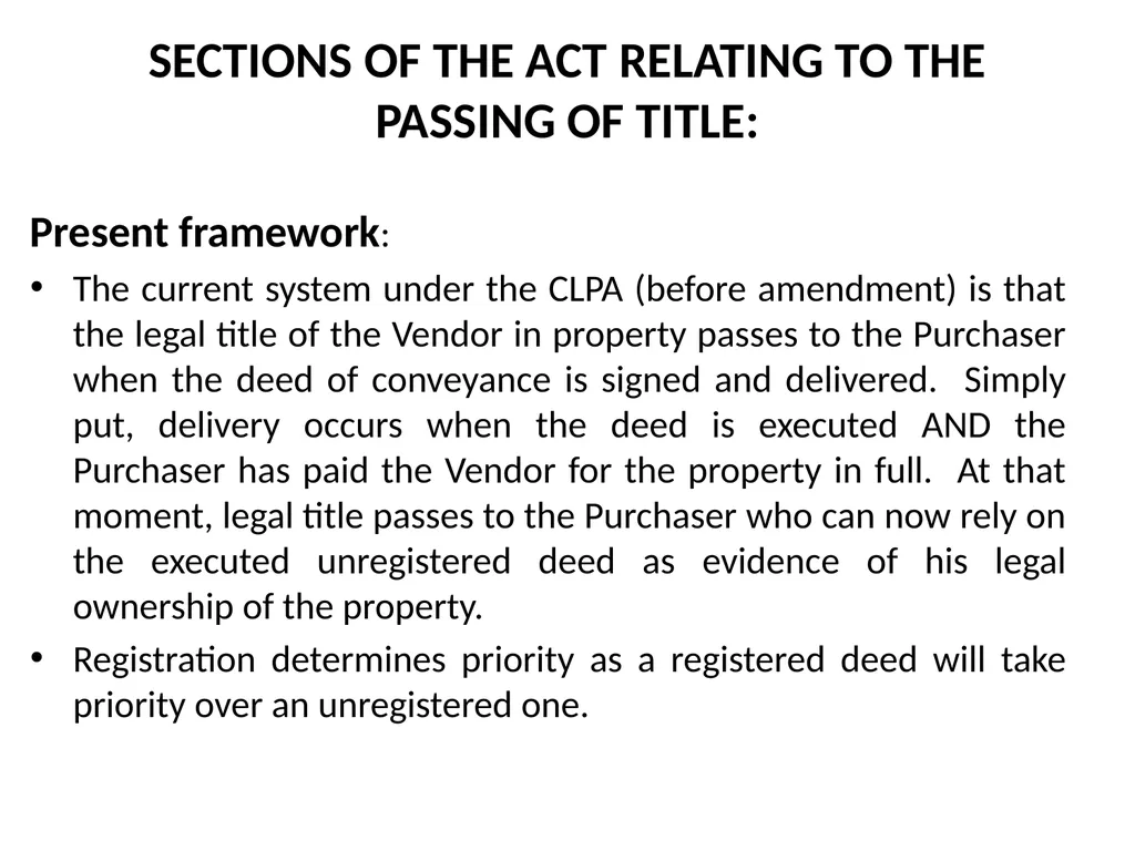 Title passing on Registration – A Game Changer in - slide 10 of 28