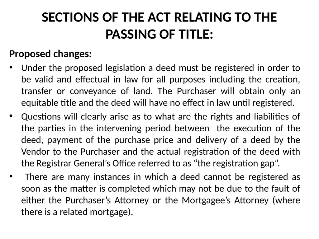 Title passing on Registration – A Game Changer in - slide 11 of 28