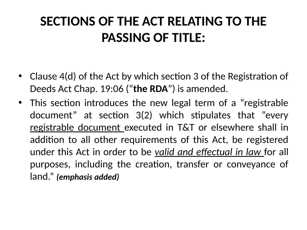 Title passing on Registration – A Game Changer in - slide 6 of 28