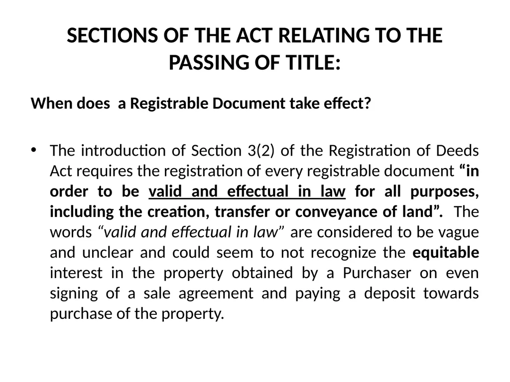 Title passing on Registration – A Game Changer in - slide 8 of 28