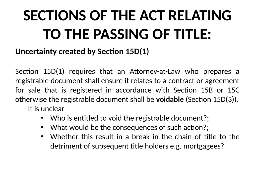 Title passing on Registration – A Game Changer in - slide 9 of 28