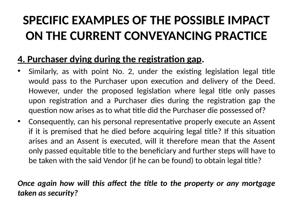 Title passing on Registration – A Game Changer in - slide 16 of 28