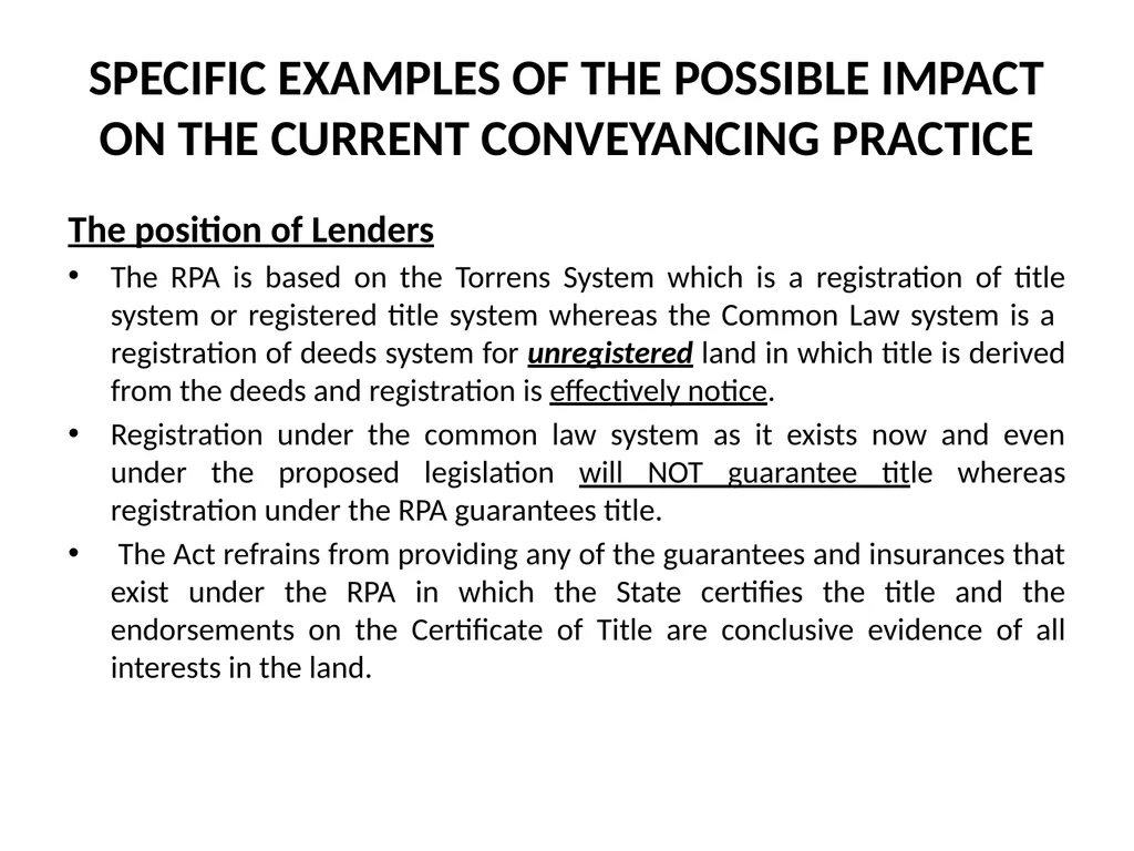 Title passing on Registration – A Game Changer in - slide 23 of 28