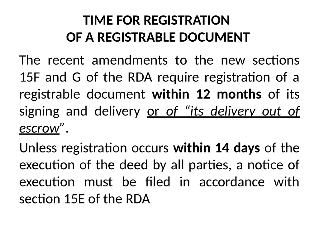Title passing on Registration – A Game Changer in - slide 12 of 28