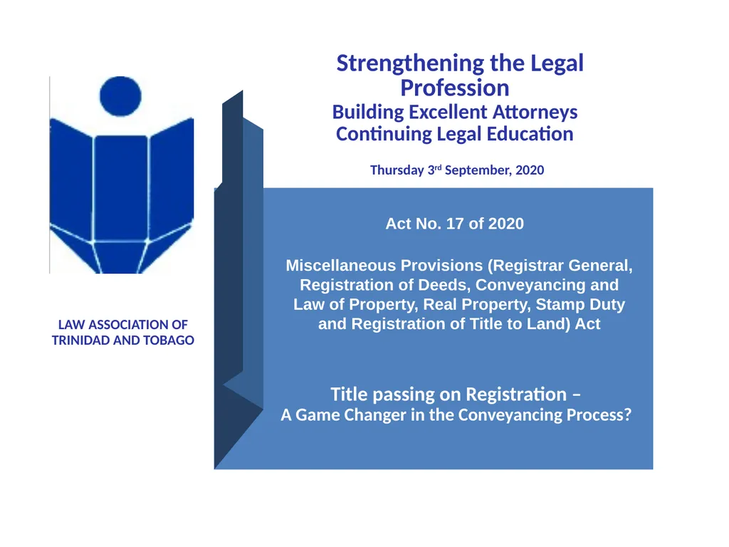 Title passing on Registration – A Game Changer in - slide 1 of 28