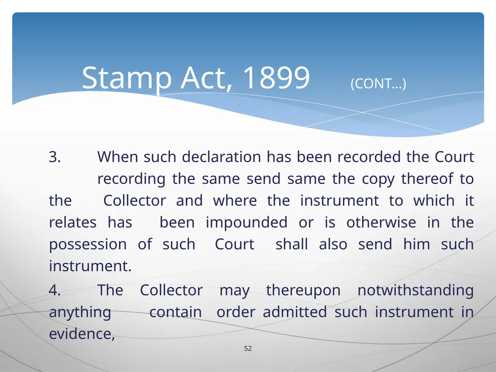 1 INTRODUCTION TO Stamp Act, 1899 Presented by: - slide 52 of 53